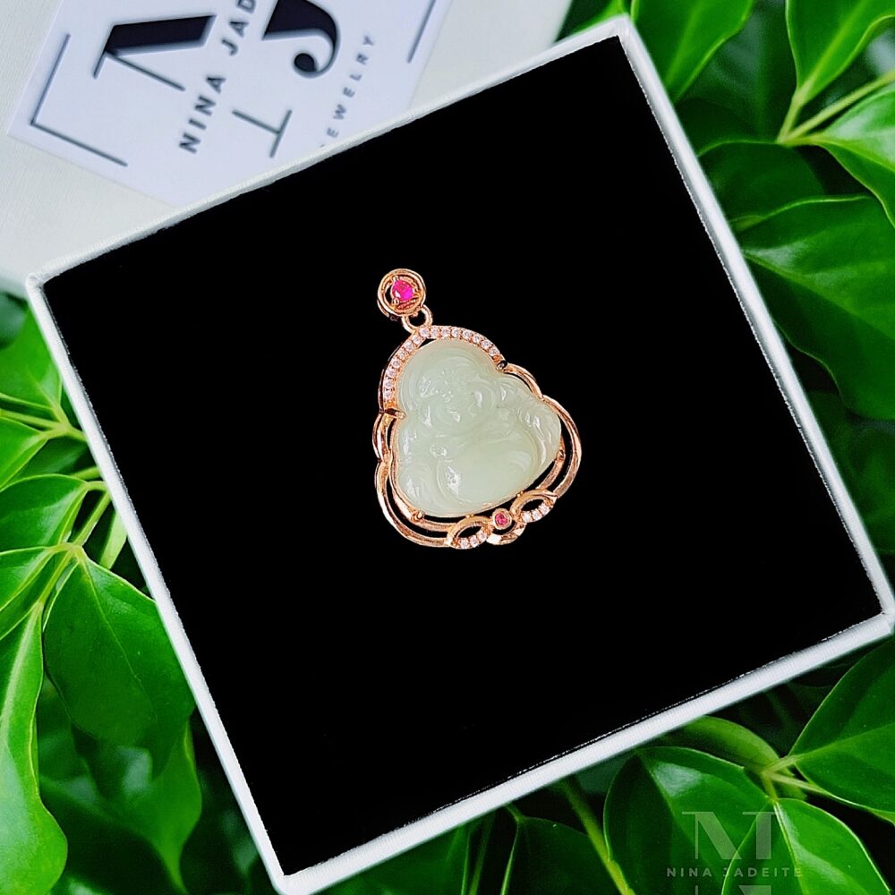 Di Lặc Ngọc Hòa Điền Khung Mạ