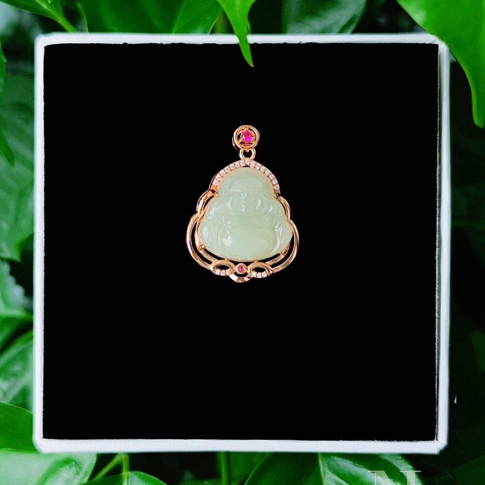 Di Lặc Ngọc Hòa Điền Khung Mạ