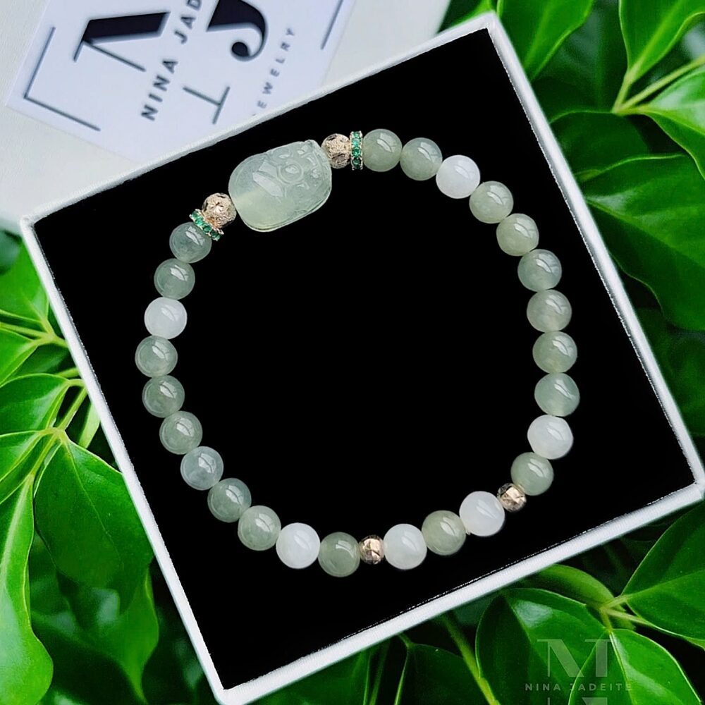 Thanh Trà Jade A Mix Charm Tỳ Hưu Thạch Anh 6.2Li