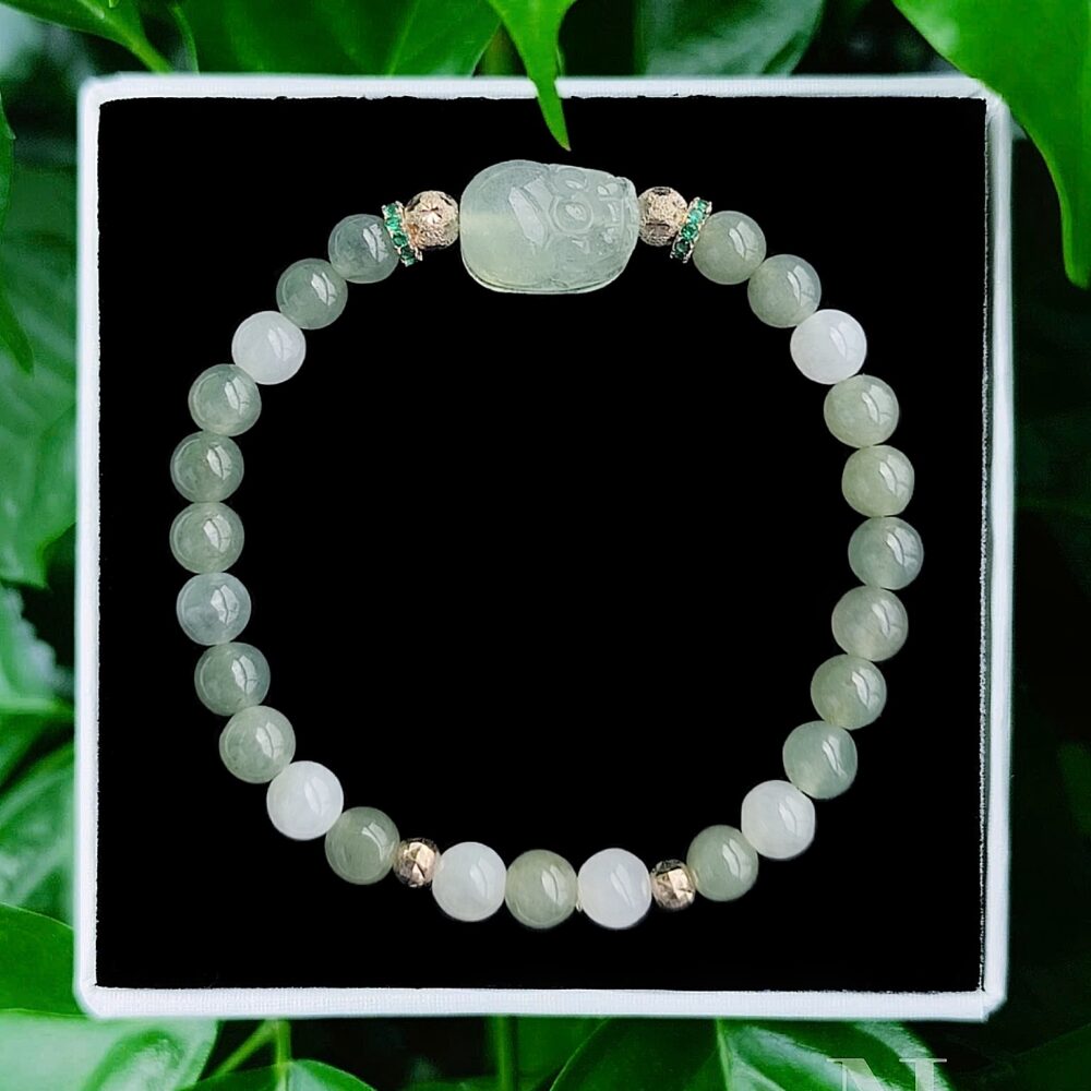 Thanh Trà Jade A Mix Charm Tỳ Hưu Thạch Anh 6.2Li