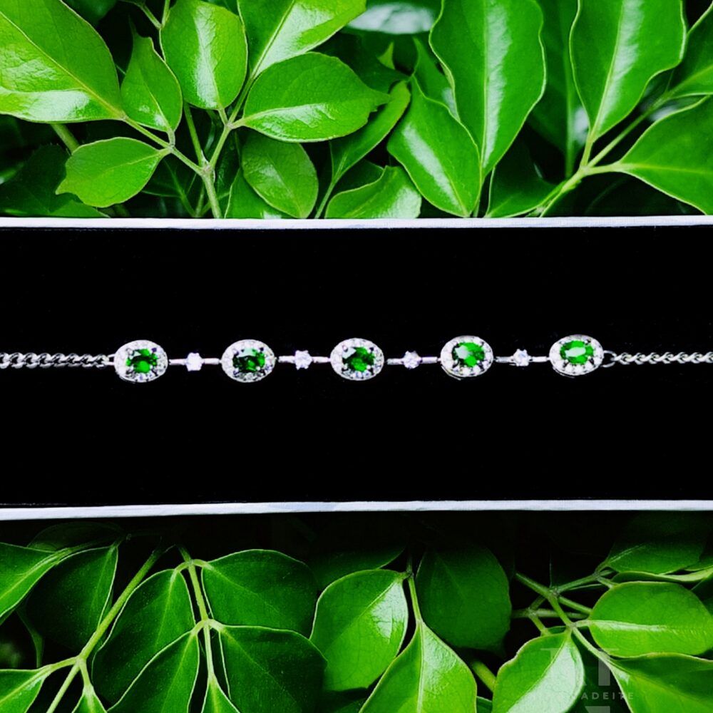 Lắc Tay Diopside Tự Nhiên Thanh Lịch Quý Phái
