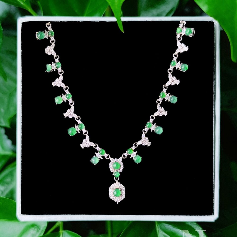 Dây Chuyền Lục Phỉ Thúy Quý Phái S925