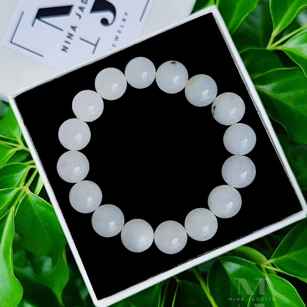 Bạch Ngọc Chuỗi Nếp Hóa Chạm Đồng Tiền 13li