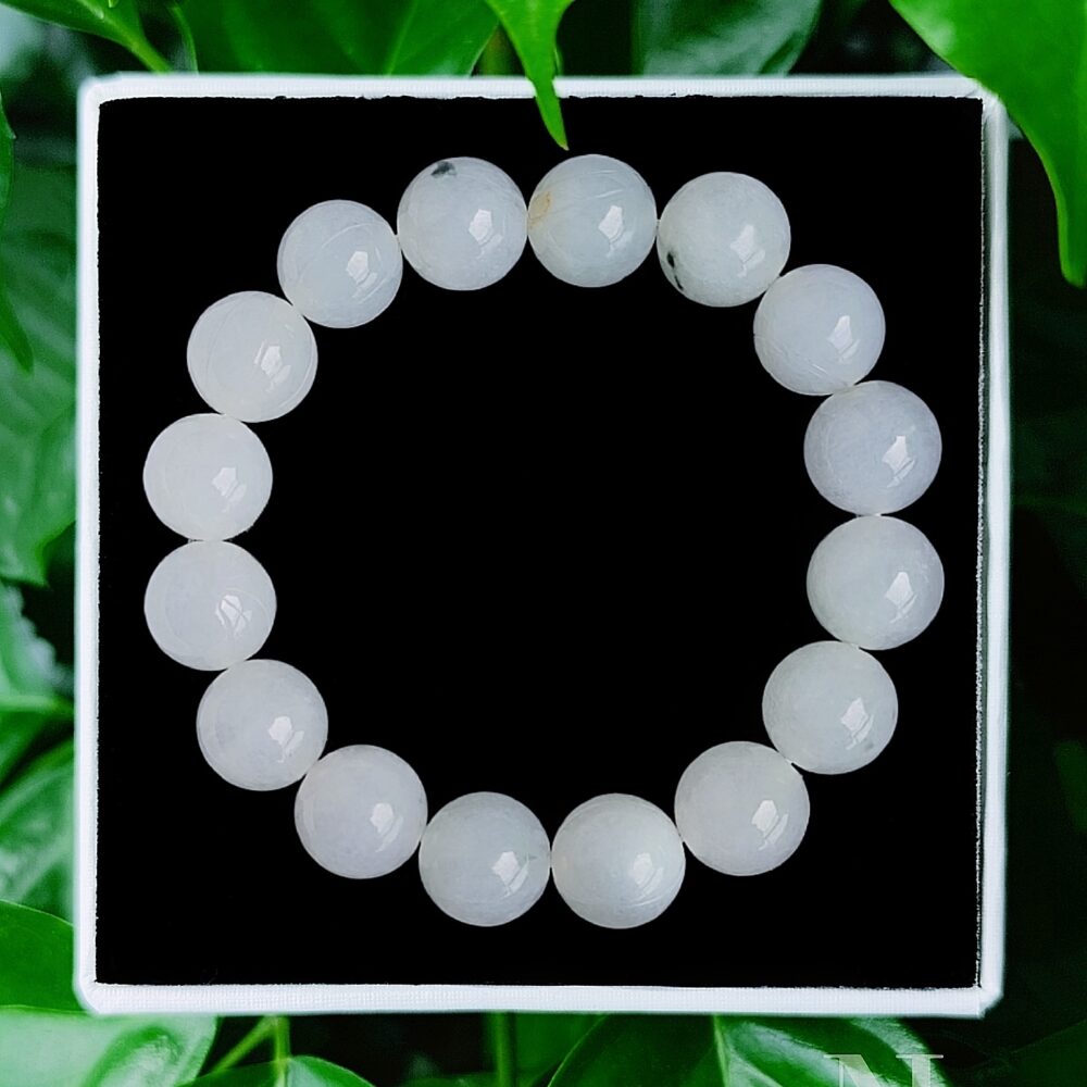 Bạch Ngọc Chuỗi Nếp Hóa Chạm Đồng Tiền 13li