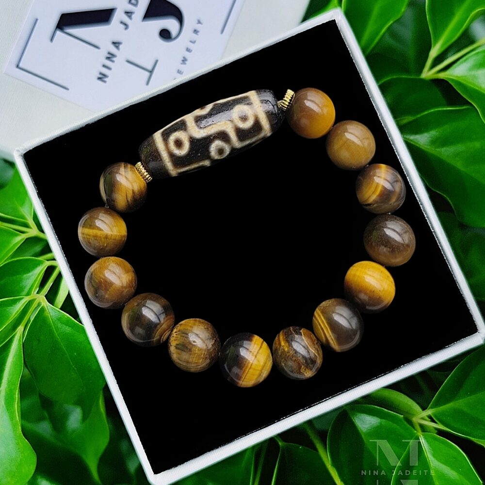 Chuỗi Mắt Hổ Mix Dzi 9 mắt 12li