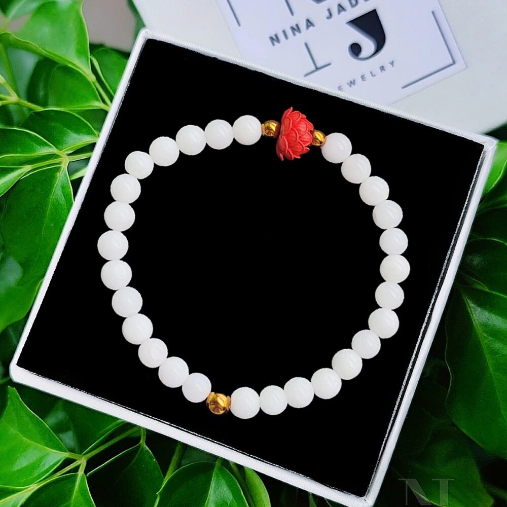 Bạch Ngọc Điểm Chu Sa Hoa Sen 5.7li
