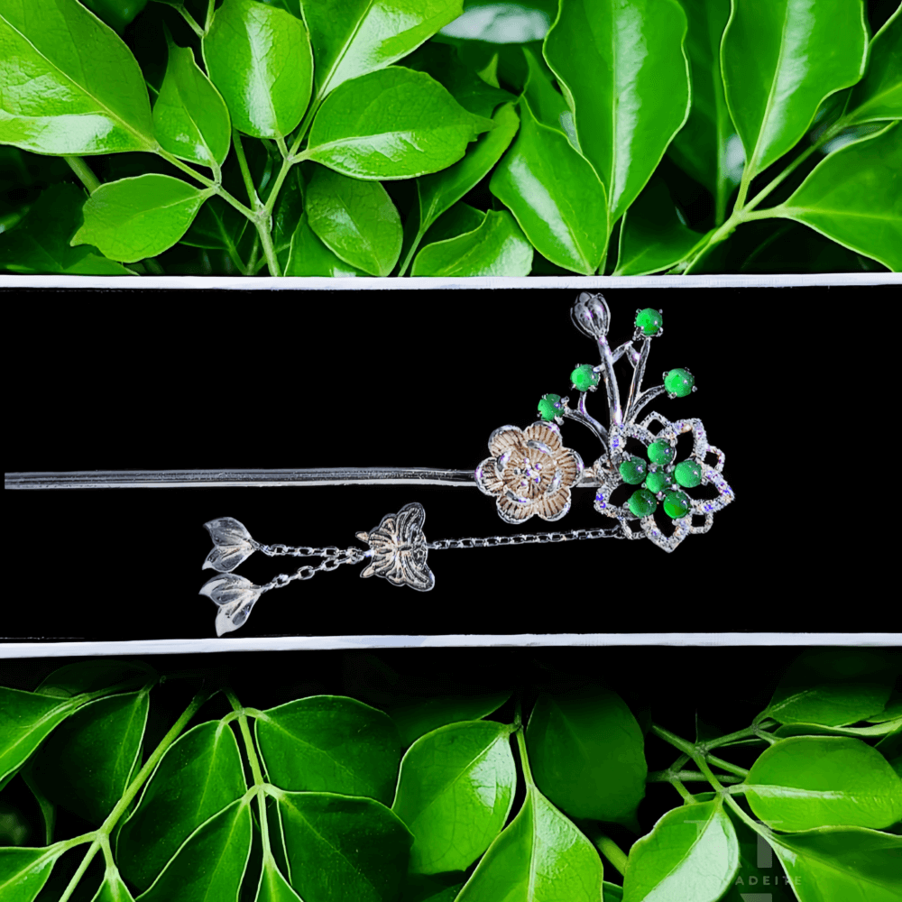 Trâm Cài Lục Phỉ Thúy S925